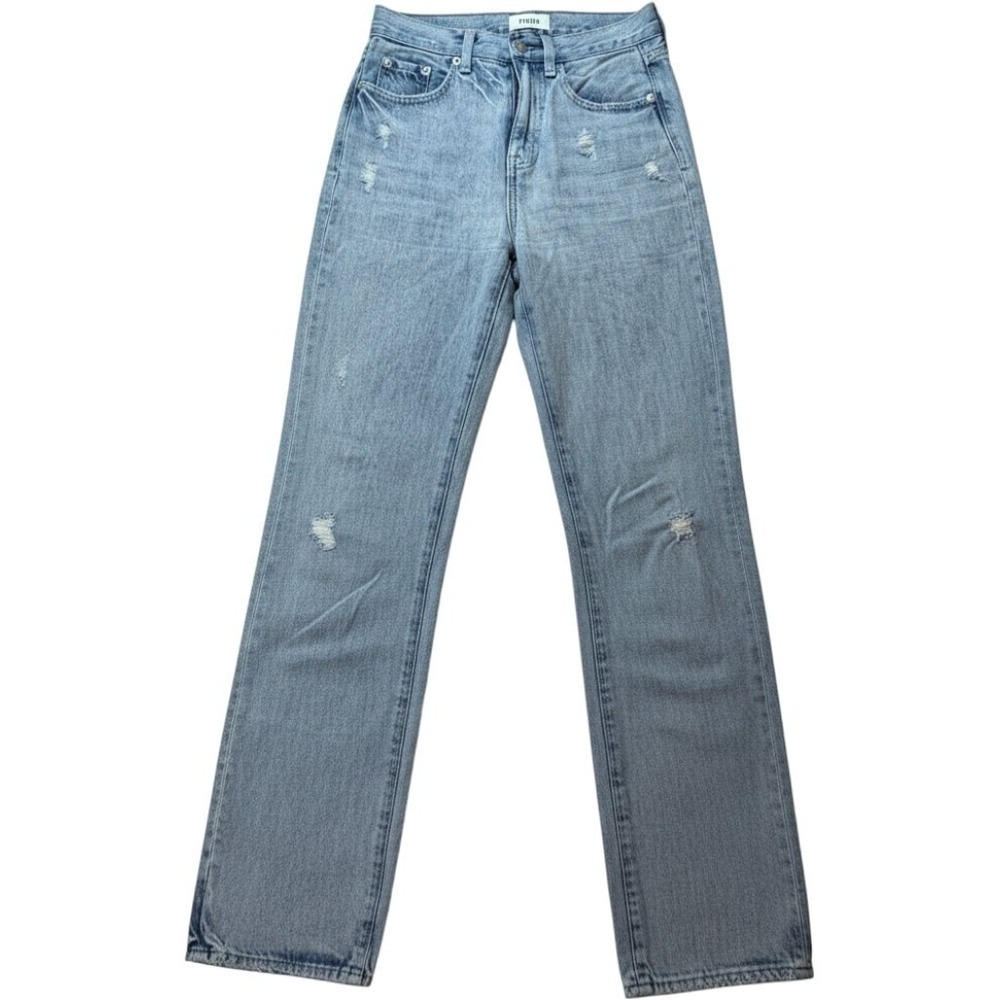 Pistola Jeans Womens 24 Distressed Light Wash High Rise Straight